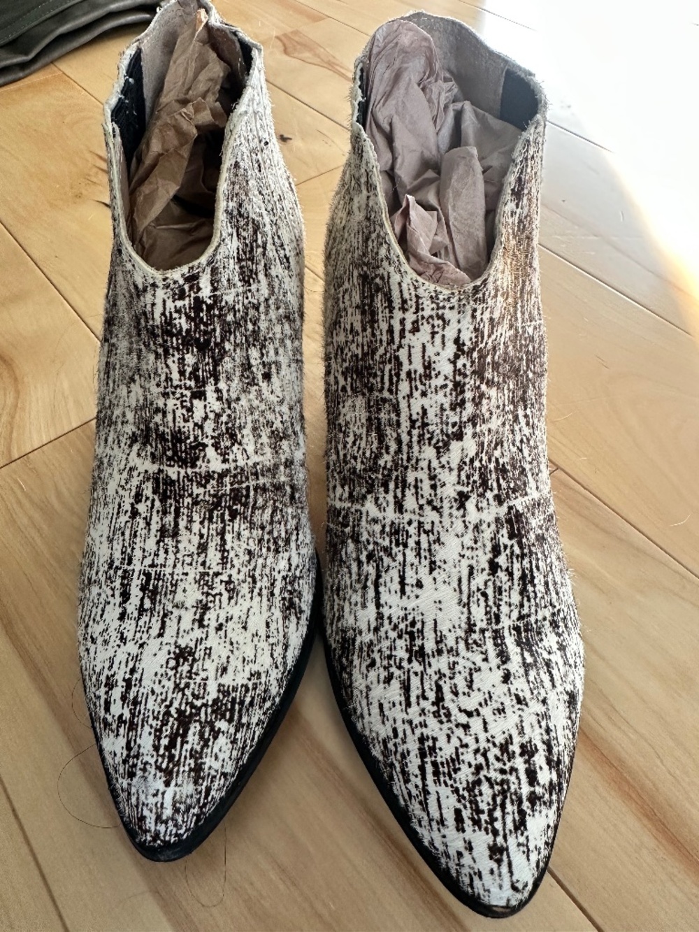 Pony hair Black and white Splendid booties